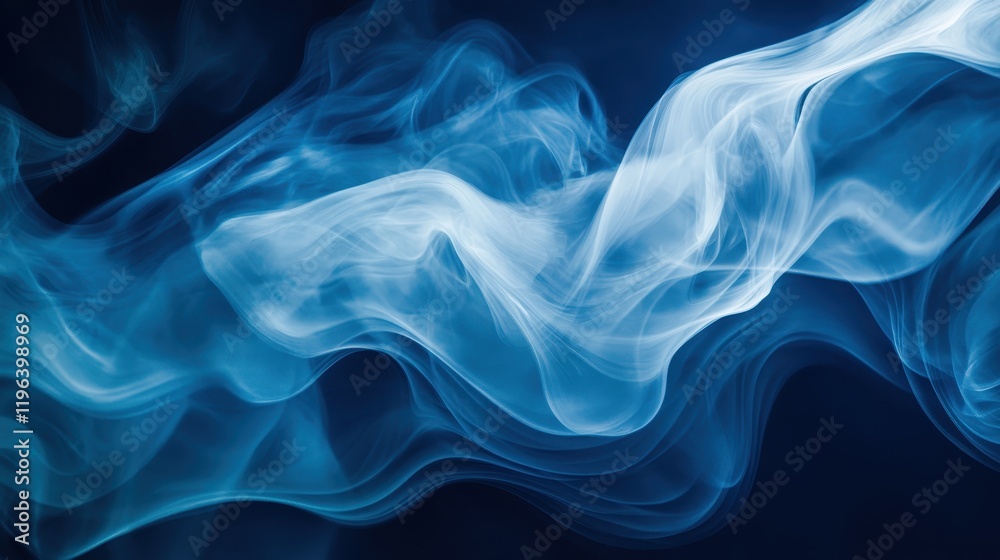 Obraz premium Ethereal Blue Smoke Flowing Across a Dark Background
