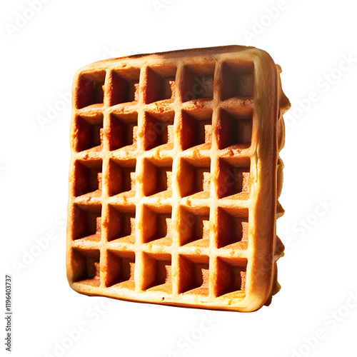 Realistic Belgian Waffle PNG Image with Transparent Background