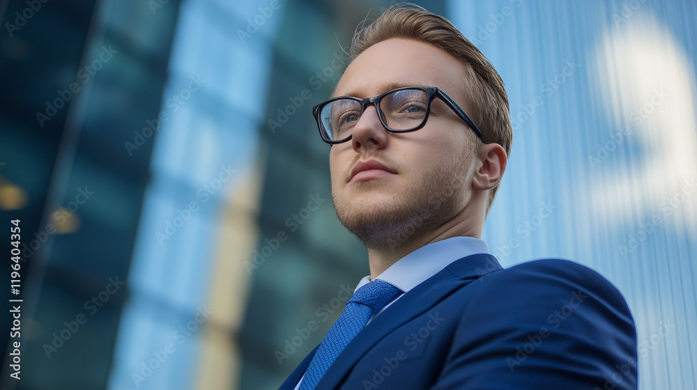 Young professional in glasses with confident pose. Perfect for financial services, tech leadership, and modern business. Young professional in glasses with confident pose. Perfect for financial services, tech leadership, and modern business.