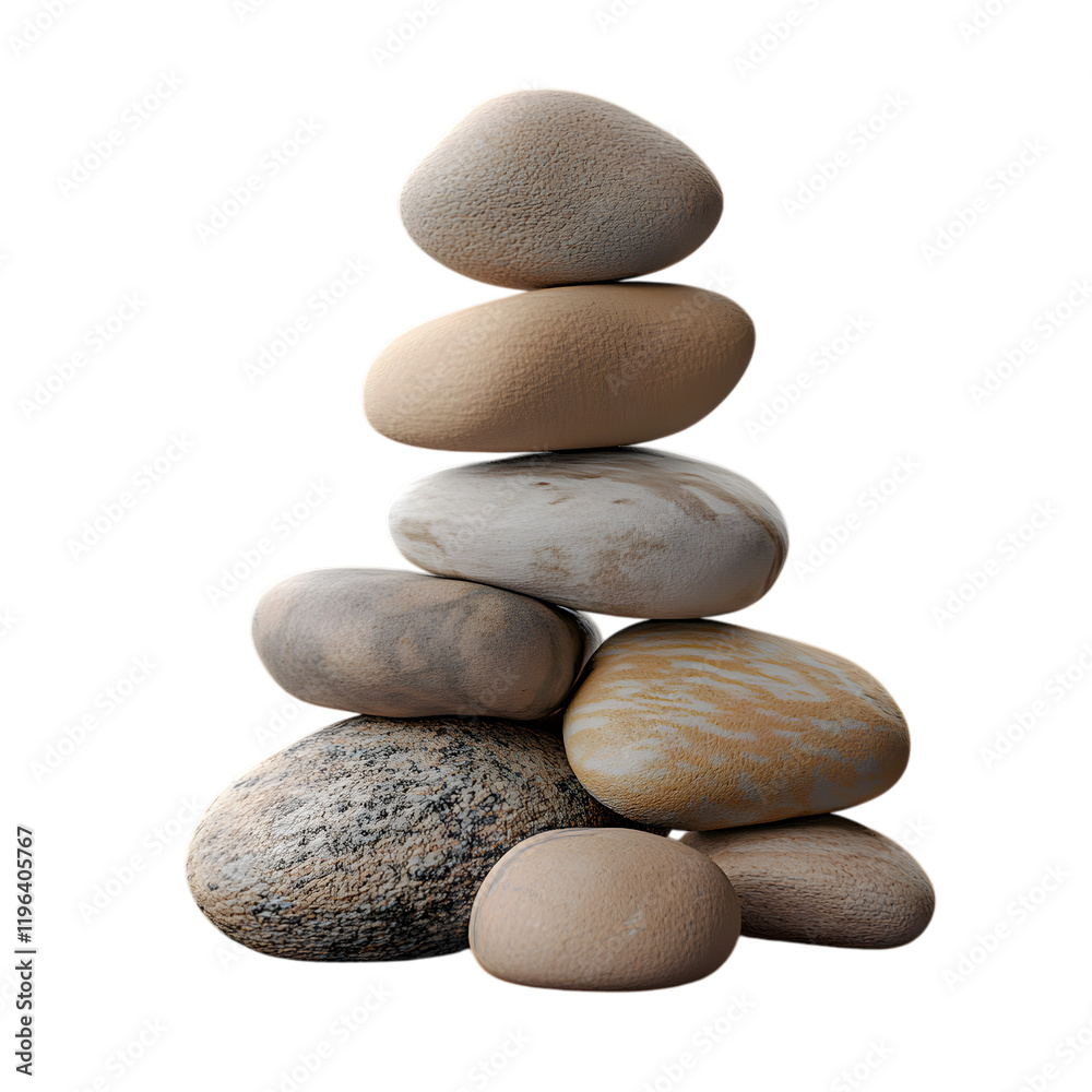 A pyramid of smooth pebbles, isolated on transparent background. A pyramid of smooth pebbles, isolated on transparent background.