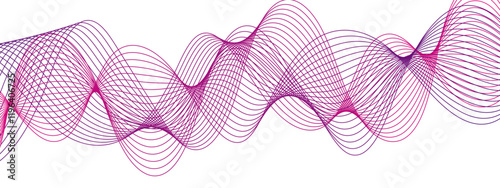 Technology Abstract wave Energy flow Frequency digital wavey lines. Waveform Pattern with Red and Pink Gradients . Futuristic Curved Line Art for Modern Backgrounds and Creative Design