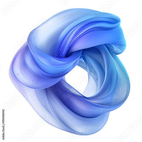 A sleek cobalt-colored abstract swirl with soft gradients, ideal for premium designs and modern aesthetics, with transparent edges blending seamlessly. photo