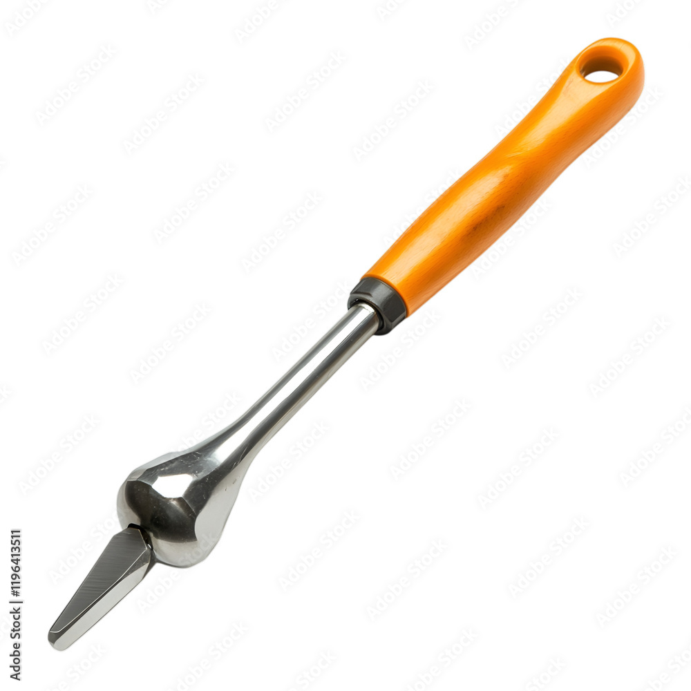 A sturdy, professional plumbing pipe reamer with an ergonomic handle, isolated on white background. A sturdy, professional plumbing pipe reamer with an ergonomic handle, isolated on white background.