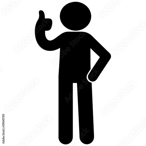 A man is standing with his hands on his hips and giving a thumbs up. He is wearing black pants