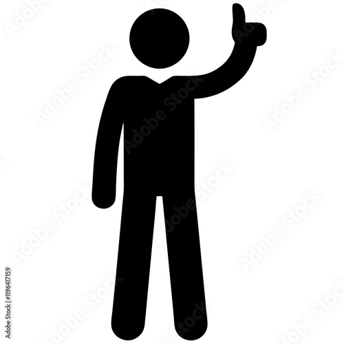 A man is standing with his hands on his hips and giving a thumbs up. He is wearing black pants