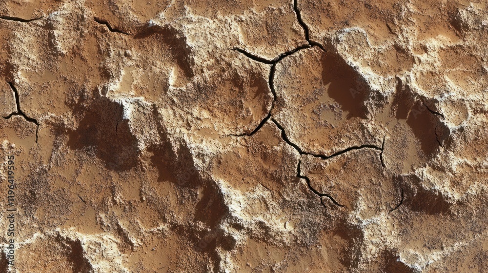 A close-up of cracked Martian ground with dry, parched soil textures, isolated on a neutral background A close-up of cracked Martian ground with dry, parched soil textures, isolated on a neutral background
