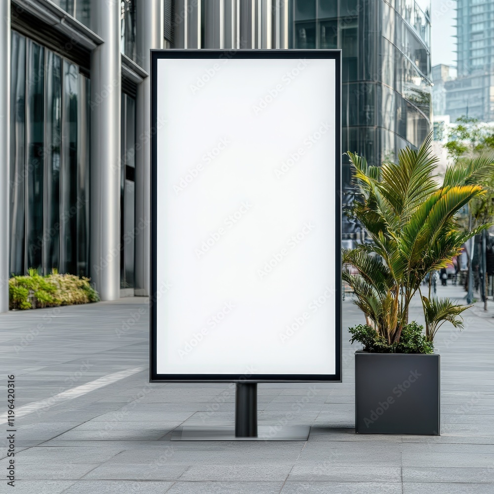 Empty Advertising Billboard in Urban Setting
