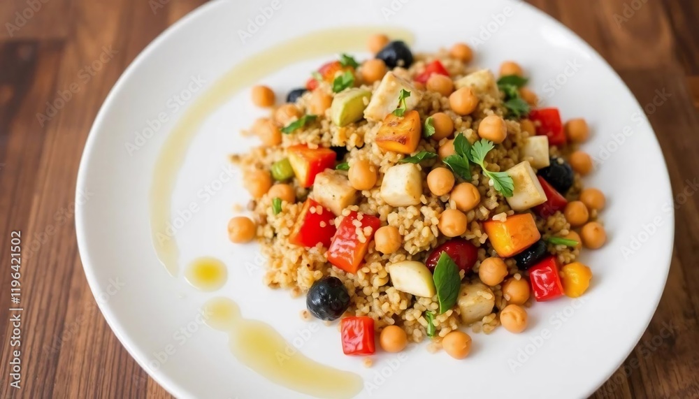Delicious and Healthy Couscous Salad with Chickpeas and Roasted Vegetables Delicious and Healthy Couscous Salad with Chickpeas and Roasted Vegetables