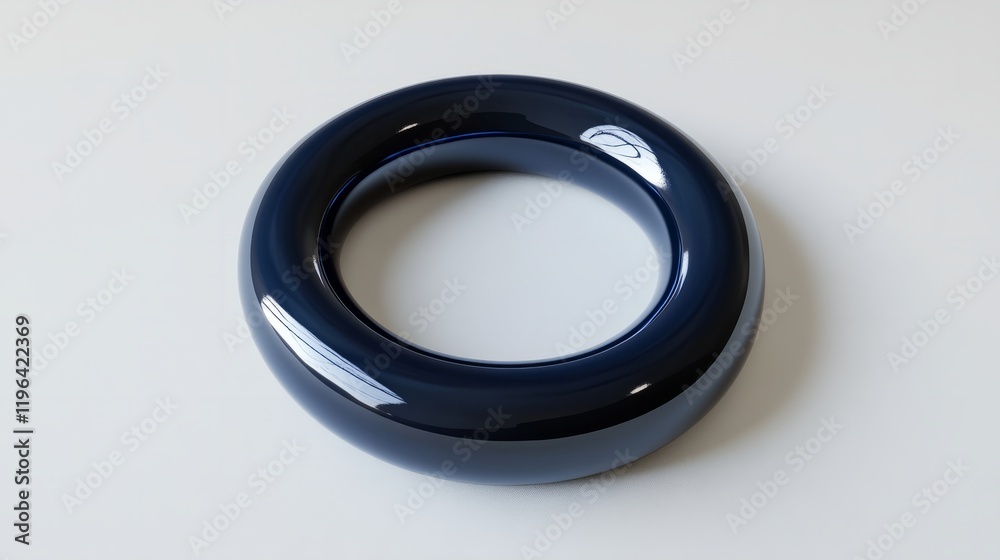 3D render of a floating circle with shiny metallic details, placed on a solid white background 3D render of a floating circle with shiny metallic details, placed on a solid white background