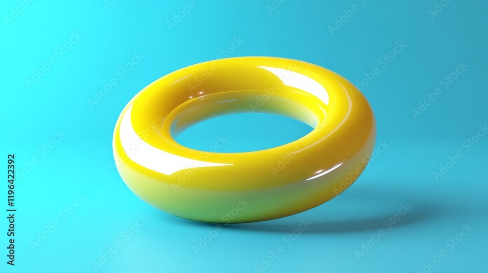 3D render of a floating circle with shiny metallic details, placed on a solid white background 3D render of a floating circle with shiny metallic details, placed on a solid white background