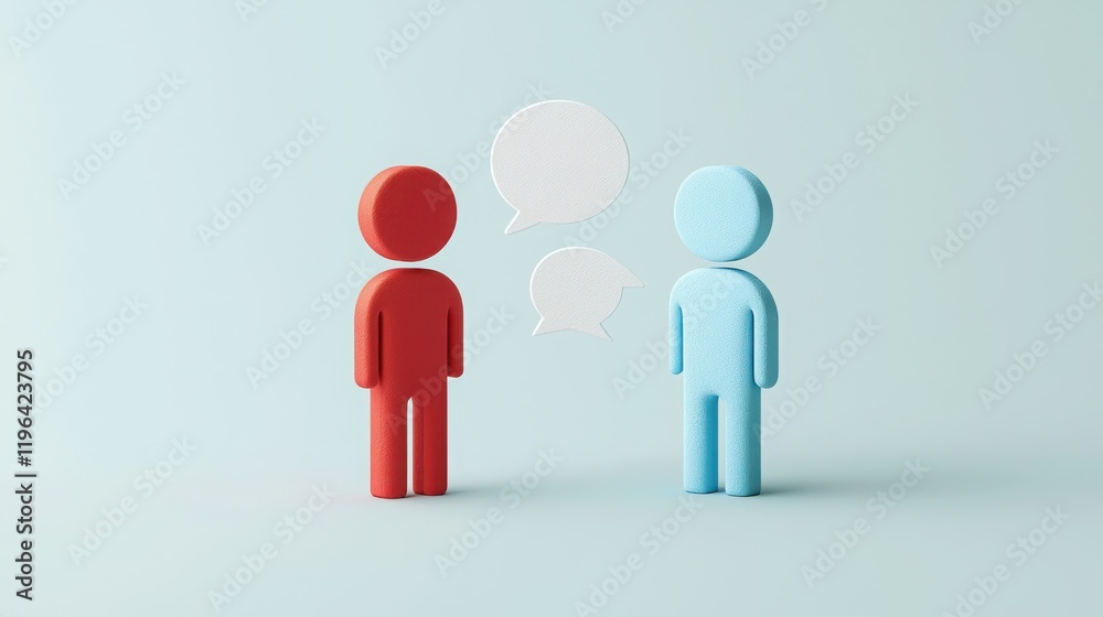Talking icon graphic representing a conversation, with speech bubbles and animated figures in a minimalist design Talking icon graphic representing a conversation, with speech bubbles and animated figures in a minimalist design