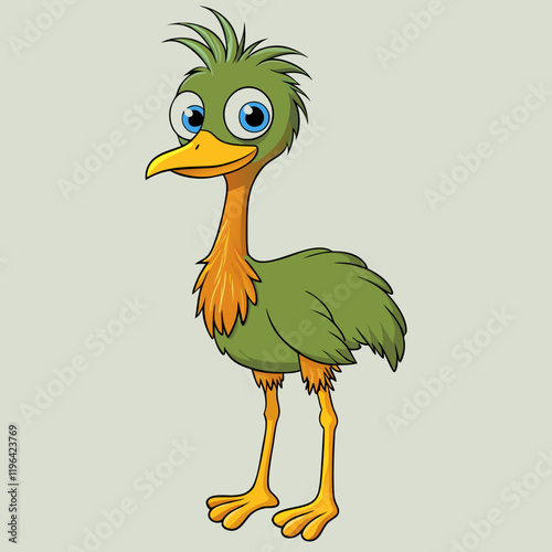 illustration of a cartoon emu