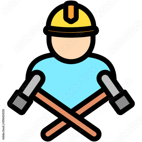 Labor outline color icon. use for modern concept, print, UI, UX kit, web and app development. Vector EPS 10, related to labor day, industry, worker.	
