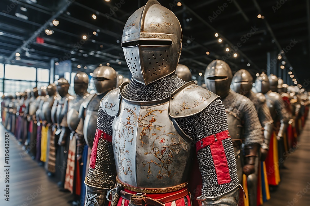 Naklejka premium Medieval europe knight armor display
