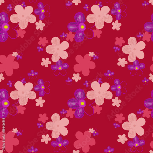 Floral repeat pattern design 