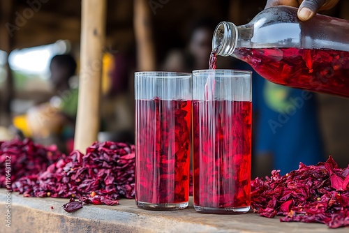 Nigerian zobo drink preparation photo