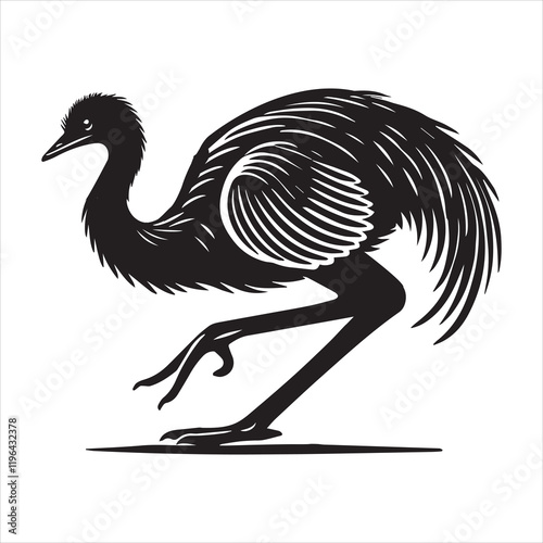 Greater Rhea Flightless Bird Vector Illustration Design
