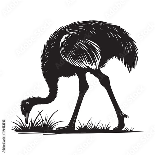 Flightless Greater Rhea Bird Vector Art for Nature Lovers
