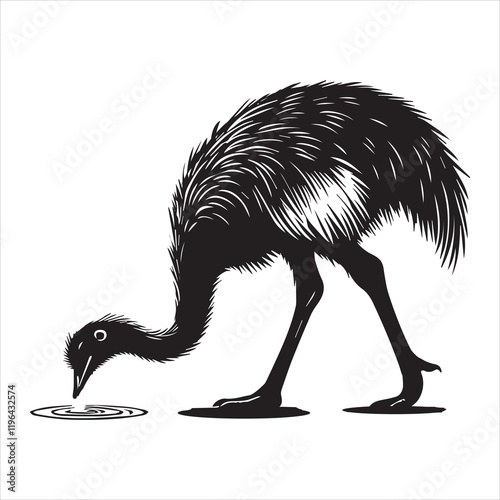 Flightless Greater Rhea Bird Vector Art for Nature Lovers
