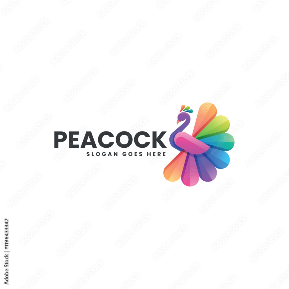 Obraz premium Peacock Gradient Colorful Logo