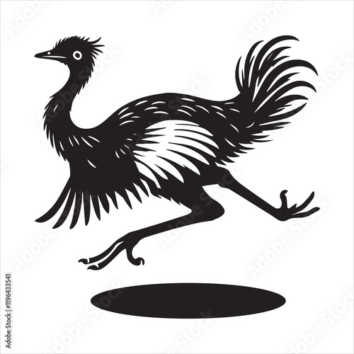 Greater Rhea Flightless Bird Vector Graphic for Wildlife Design
