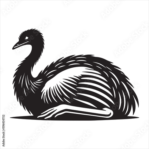 Greater Rhea Flightless Bird Vector Illustration for Educational Use
