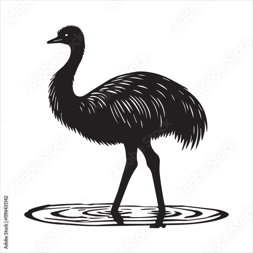 Greater Rhea Flightless Bird Vector Illustration for Educational Use
