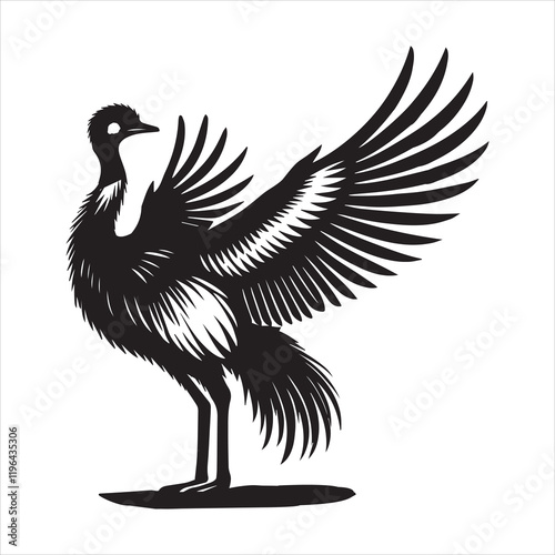 Stunning Greater Rhea Flightless Bird Vector Illustration
