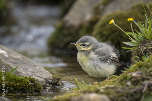 Grey wagtail chick - ungraded footage
 photo