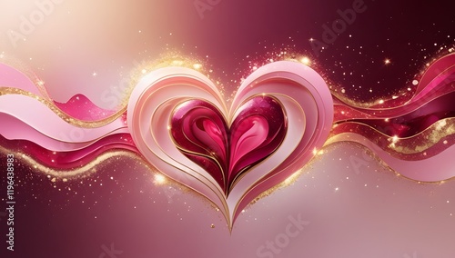 A pink purple background with hearts theme for romantic, love and affection for web banner, ads, post, presentation concept, template, copy/text  space