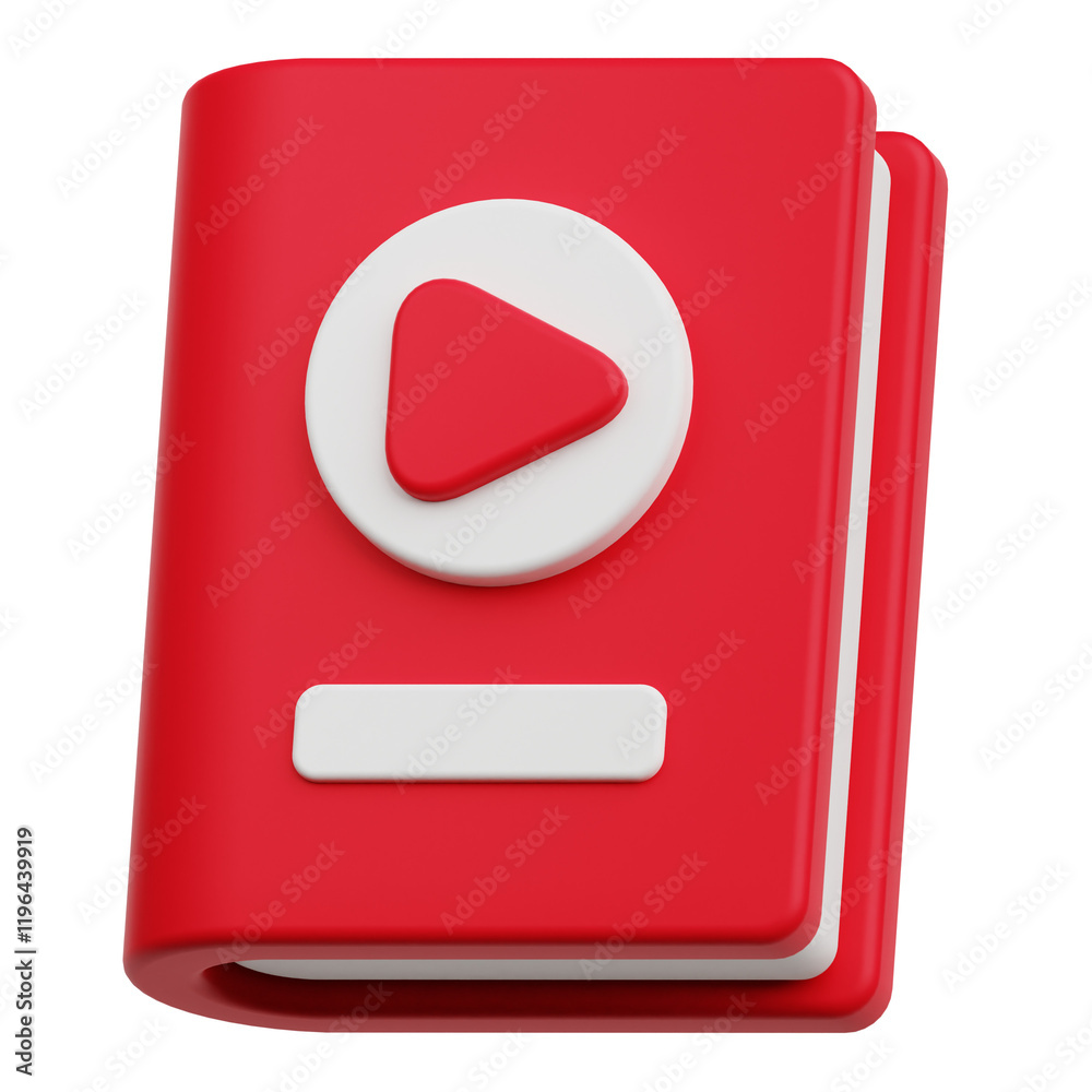 video book 3d icon isolated on the transparent background video book 3d icon isolated on the transparent background