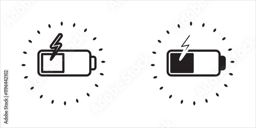 Wireless fast charging icon set. Charging Battery Energy. Vector illustration.
