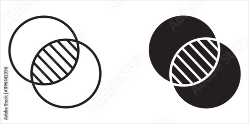 Venn Diagram line icon set. linear style sign for mobile concept and web design. Venn diagram infographic outline vector icon. Symbol, logo illustration. Vector graphics