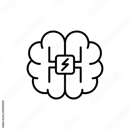Brain system outline icons, minimalist vector illustration ,simple transparent graphic element .Isolated on white background