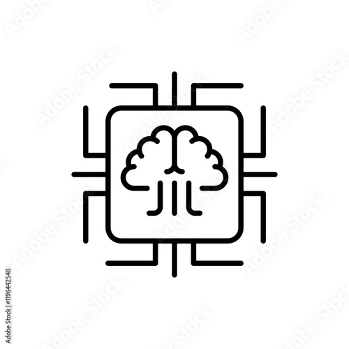 Brain system outline icons, minimalist vector illustration ,simple transparent graphic element .Isolated on white background