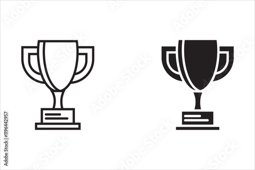 Trophy icon set. Trophy cup, winner cup, victory cup icon. Reward symbol sign for web and mobile.
