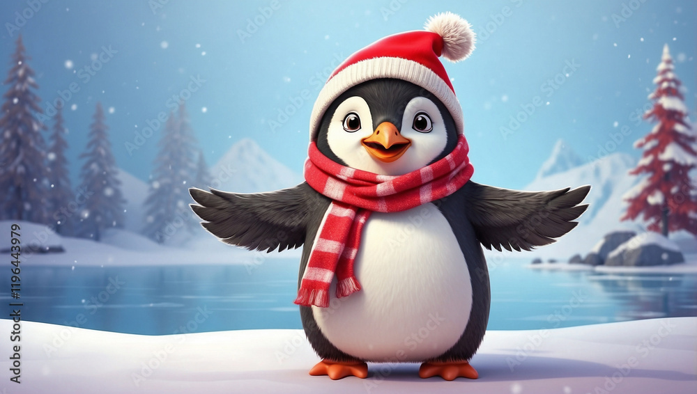 penguin on snow penguin on snow