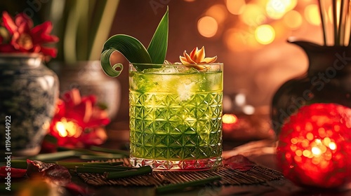pandan and baijiu chinese cocktail 
