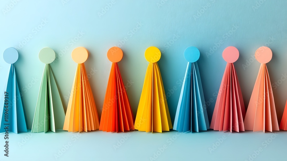 Aligned Pastel Figures Embodying Gender Themes with Simplicity Aligned Pastel Figures Embodying Gender Themes with Simplicity