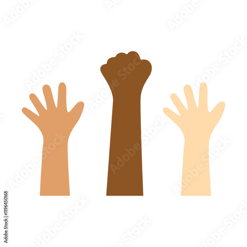 Raised Hand STop Racism