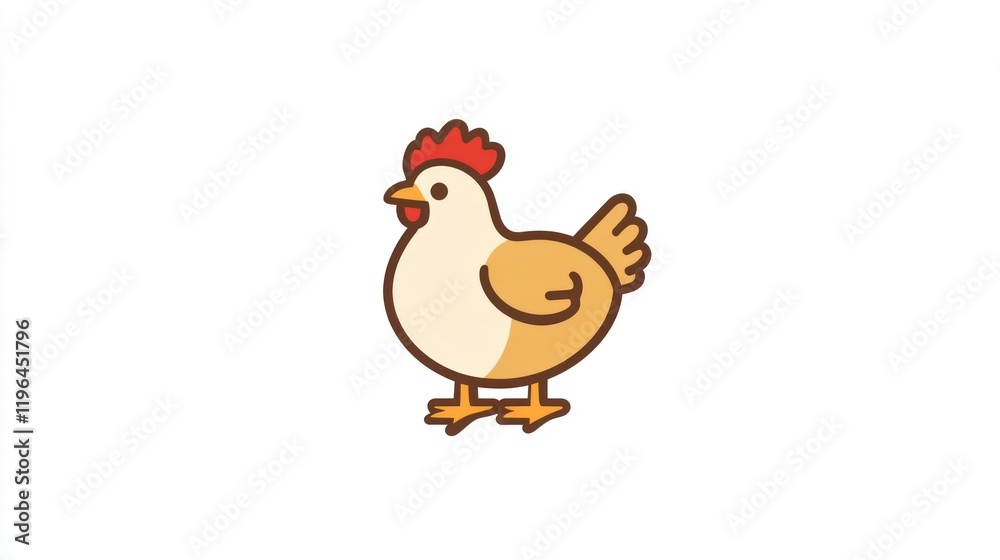 Fototapeta premium Adorable Cartoon Hen Illustration