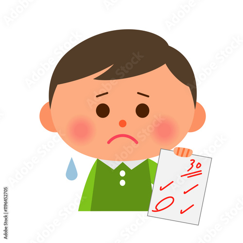 テストの点が悪かった子供