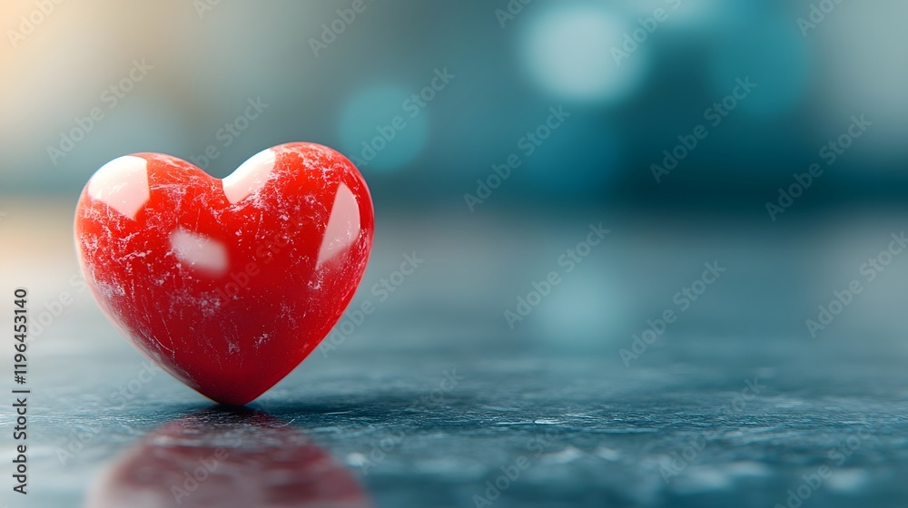 Glowing Red Heart on Elegant Black Marble Background Minimalist Design Glowing Red Heart on Elegant Black Marble Background Minimalist Design