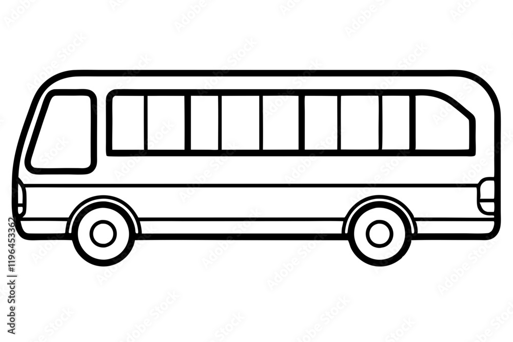 Minimalist Bus Line Art Minimalist Bus Line Art