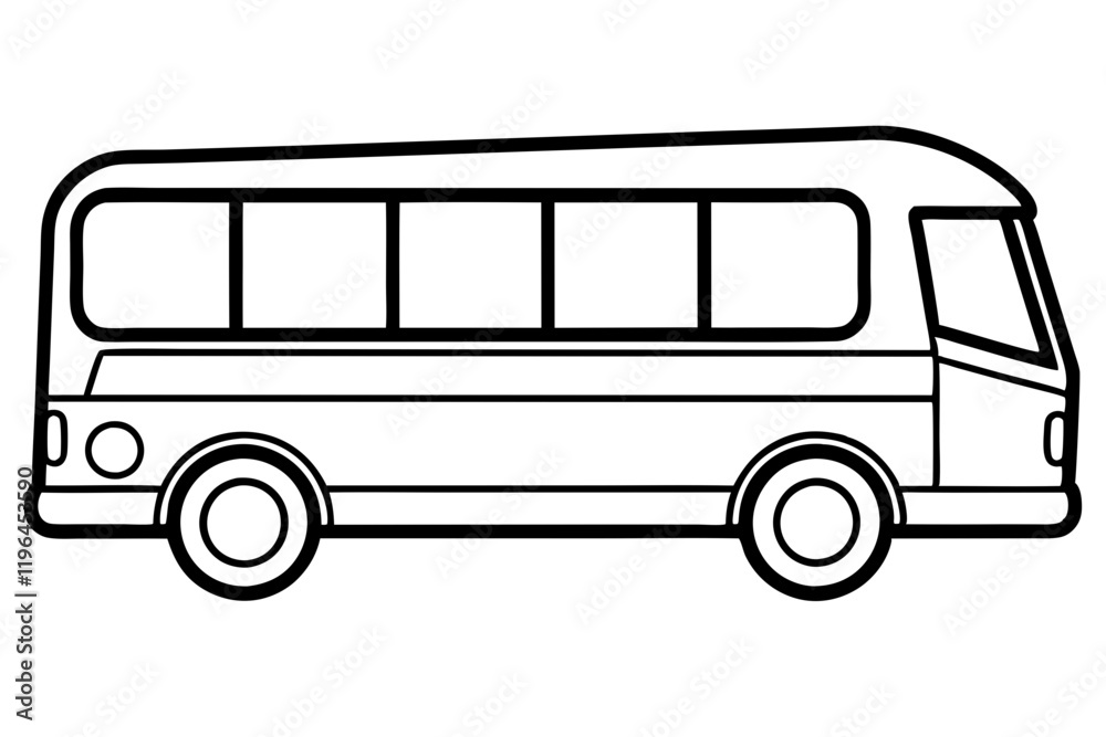 Minimalist Bus Line Art Minimalist Bus Line Art