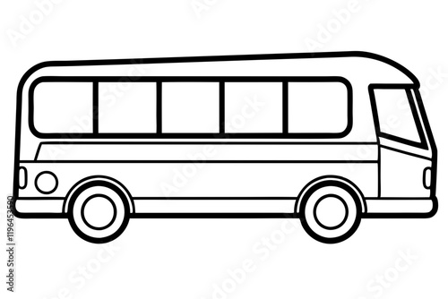 Minimalist Bus Line Art