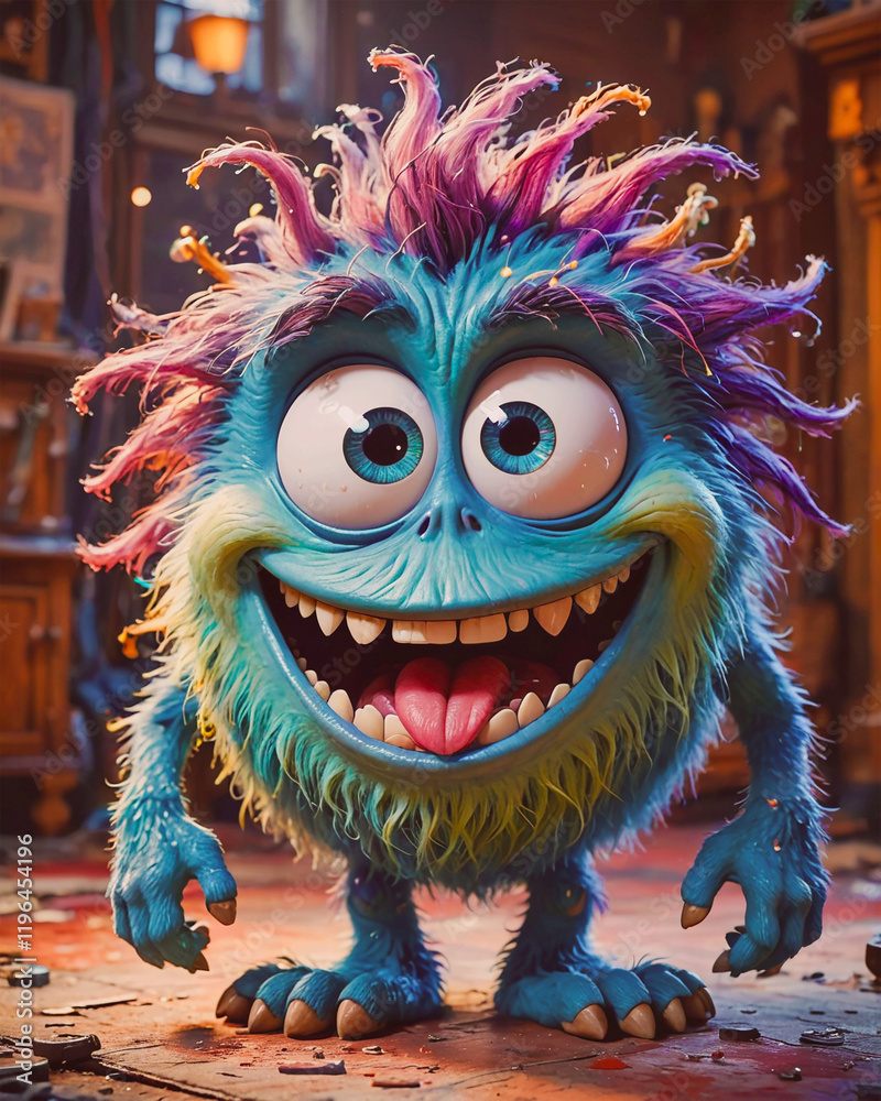 super cute monster Happy Halloween scary funny spooky
