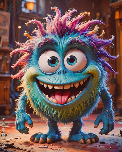 Obraz na płótnie super cute monster Happy Halloween scary funny spooky w salonie