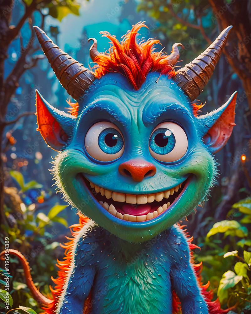 super cute monster Happy Halloween scary funny spooky