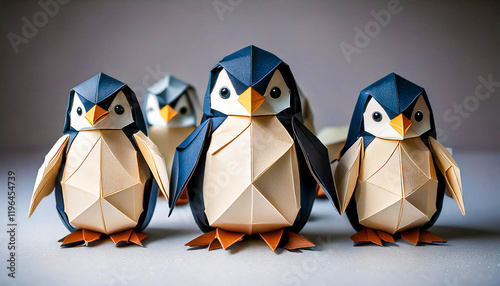 Obraz na płótnie super cute Origami animals – penguin w salonie